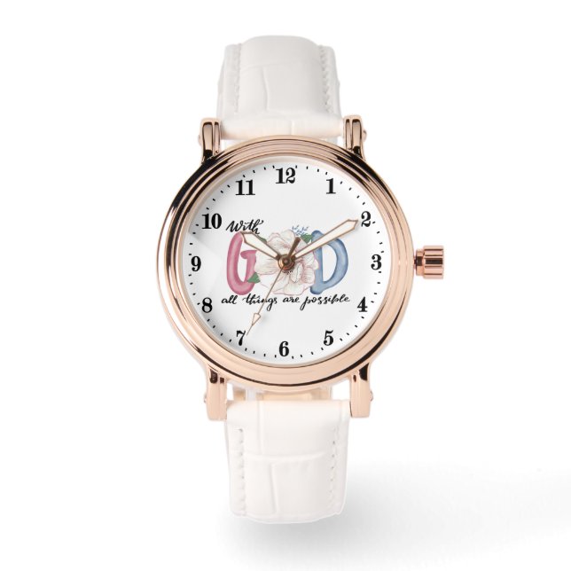 神と共に、すべてのものは可能な言葉の芸術である 腕時計 (正面)