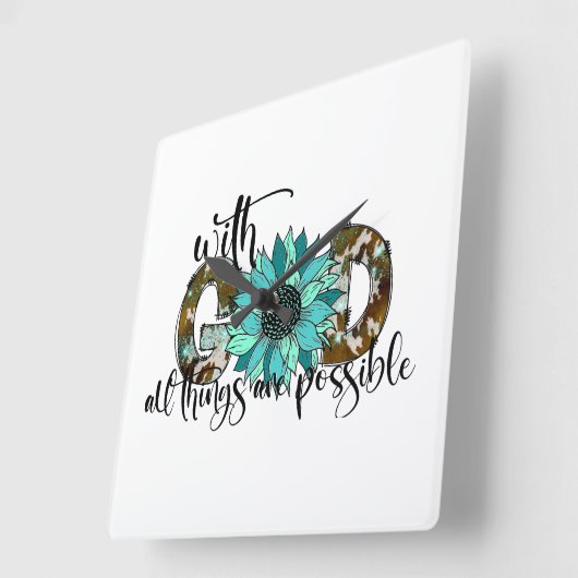 神と共に スクエア壁時計 (傾斜)