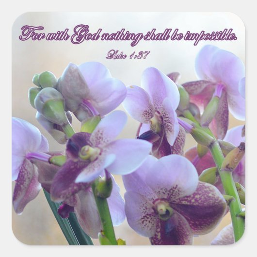 神と共に、不可能なことなど何もない！ スクエアシール (正面)