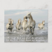 神と共に、私たちは勇ましく行く。詩篇 108:13 ポストカード (正面)