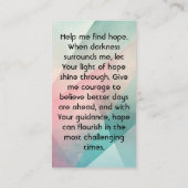 神と共に、私は祈りの言葉を沈めるのを拒む 名刺 (裏面)