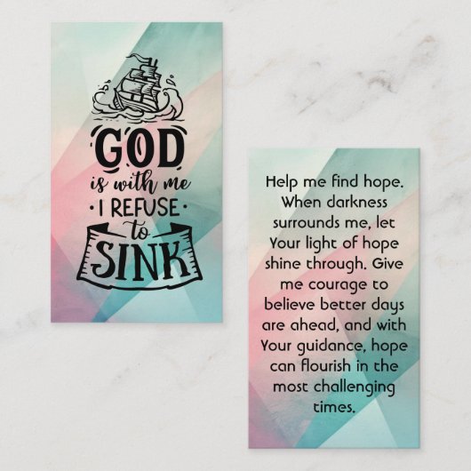 神と共に、私は祈りの言葉を沈めるのを拒む 名刺 (正面/裏面)