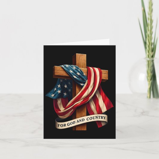 神と国と十字架 愛国 キリスト教 ジェス カード (正面)
