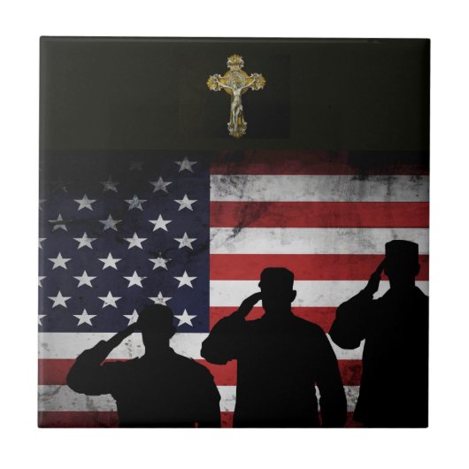 神と国の陶磁瓦 タイル (正面)