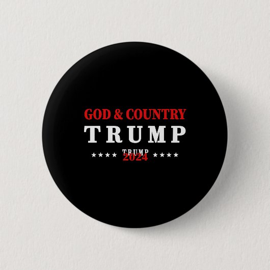 神と国トランプ2024神トランプ 缶バッジ (正面)