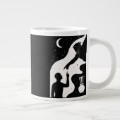 神と宇宙とつながるミニマルな人間 ジャンボコーヒーマグカップ (右)