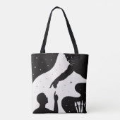 神と宇宙とつながるミニマルな人間 トートバッグ (裏面)