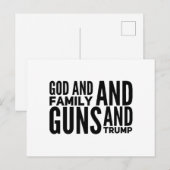 神と家族と銃と愛国者のための切り札 ポストカード (正面/裏面)