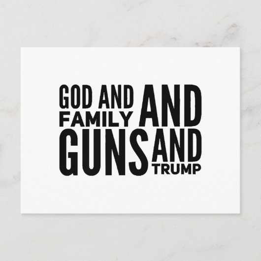 神と家族と銃と愛国者のための切り札 ポストカード (正面)