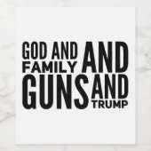 神と家族と銃と愛国者のための切り札 ワインラベル (シングルラベル)