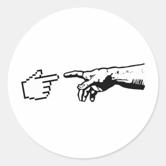 神と機械の手 ラウンドシール (正面)