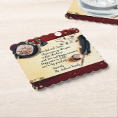 神と親愛サンタノートレッドクリスマスクイルペン ペーパーコースター (アングル)