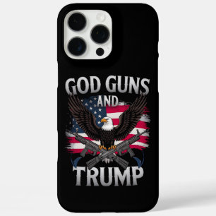 神と銃とトランプ鷲アメリカ国旗ヴィンテージ iPhone 16 PRO MAXケース