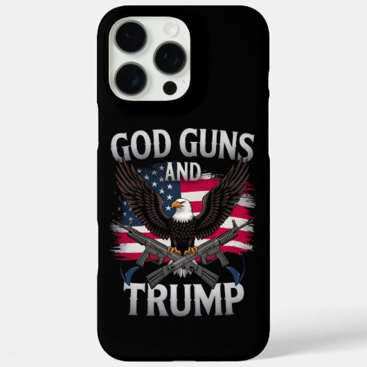 神と銃とトランプ鷲アメリカ国旗ヴィンテージ Case-Mate iPhoneケース (裏面)
