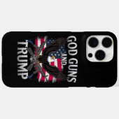 神と銃とトランプ鷲アメリカ国旗ヴィンテージ Case-Mate iPhoneケース (裏面 (横))