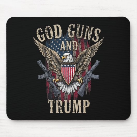 神と銃とトランプ マウスパッド (正面)