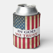 神において私たちは信頼、信仰、自由、伝統 グランジ 缶クーラー (缶正面)