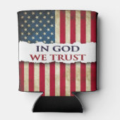神において私たちは信頼、信仰、自由、伝統 グランジ 缶クーラー (裏面)