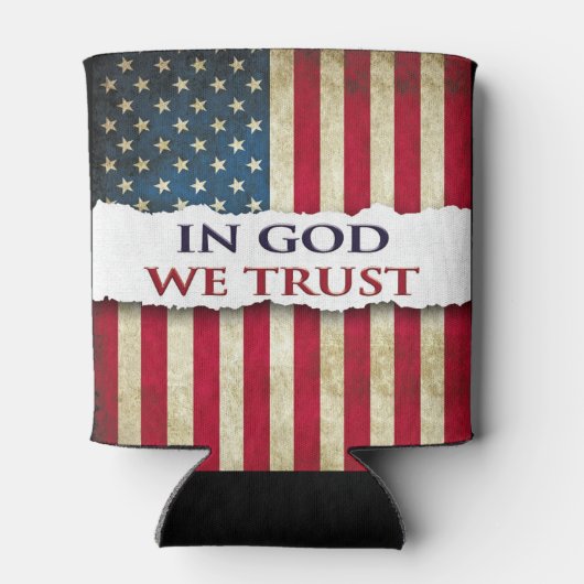 神において私たちは信頼、信仰、自由、伝統 グランジ 缶クーラー (裏面)