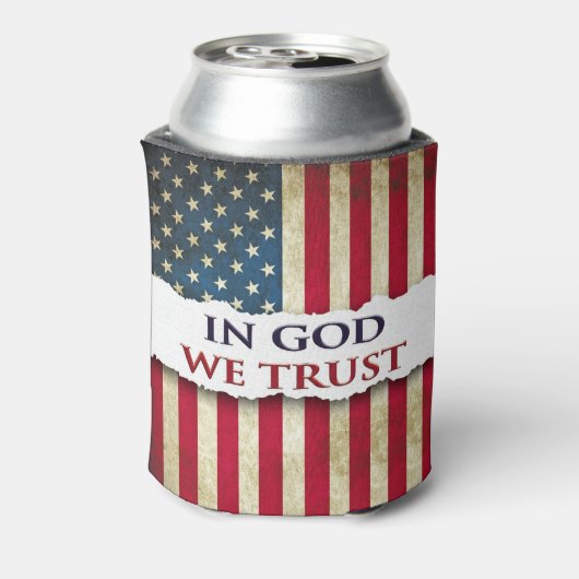 神において私たちは信頼、信仰、自由、伝統 グランジ 缶クーラー (缶裏面)