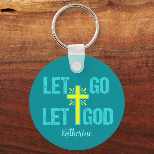 神にかわいいクリスチャンを十字架に置いて行け キーホルダー (裏面)