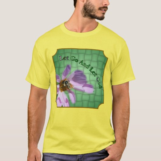 神にすべてお任せ ビーと花の励まし Tシャツ (正面)