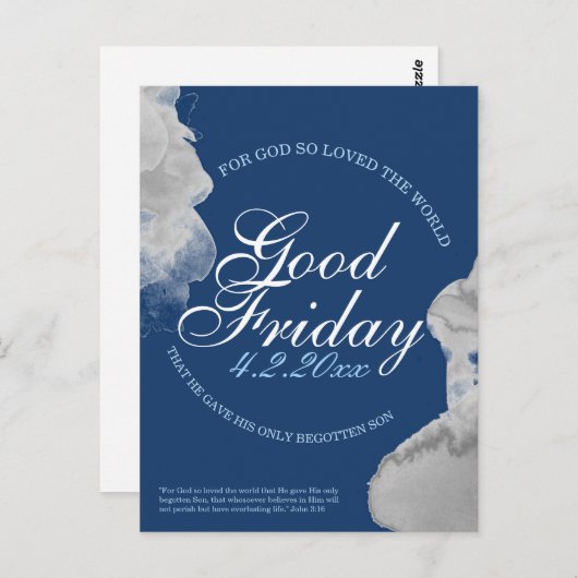 神にとって良い金曜日、青い世界を愛した ポストカード (正面/裏面)