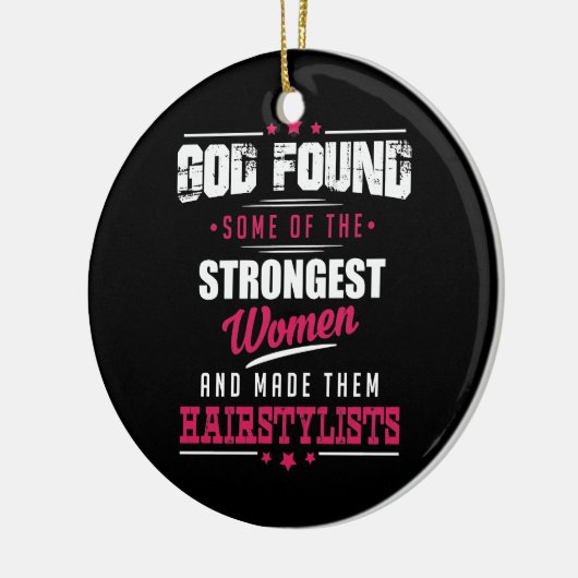 神によってなされる美容師の笑わされるな専門職のデザイン セラミックオーナメント (左)