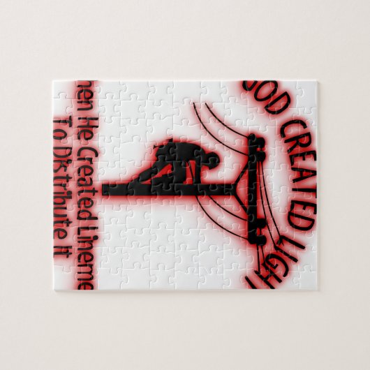 神によって作成されるライトのおもしろいな聖書、架線工夫のデザイン ジグソーパズル (横)