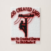 神によって作成されるライトのおもしろいな聖書、架線工夫のデザイン ジグソーパズル (縦)