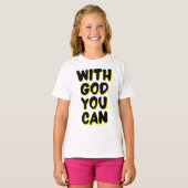 神によって信仰に基づく女の子 Tシャツ (正面フル)