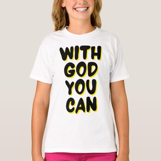 神によって信仰に基づく女の子 Tシャツ (正面)