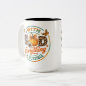 神によって全てが可能 ツートーンマグカップ (正面左)