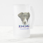 神によって曇らされるマグによって決まって下さい フロストグラスビールジョッキ (正面右)