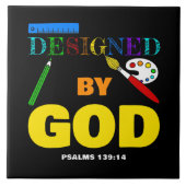 神によって設計 – 詩篇139:14キリスト教の信仰 タイル (正面)