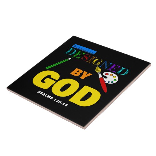 神によって設計 – 詩篇139:14キリスト教の信仰 タイル (側面)