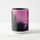 神による芸術木を通した豪華な日の出 マグカップ (中央)