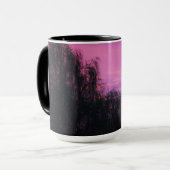 神による芸術木を通した豪華な日の出 マグカップ (正面左)