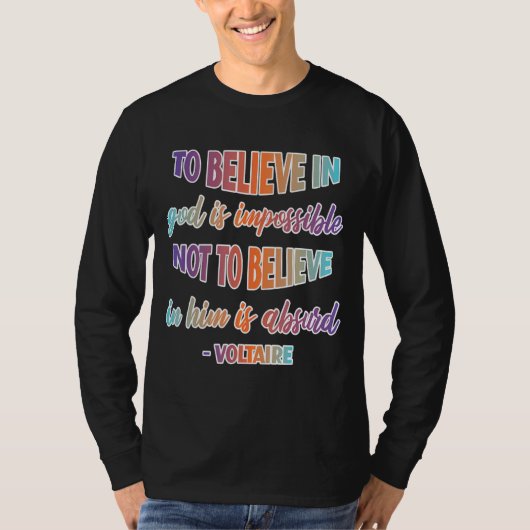 神に信じ引用文する Tシャツ (正面)