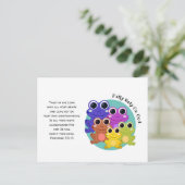 神に完全に頼る FROG キリスト教の励まし ポストカード (スタンド正面)