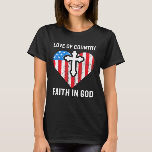 神に対する国の信仰の愛 Tシャツ (正面)