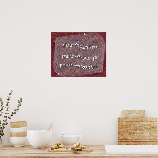 神に対する忍耐 ポスター (キッチン)