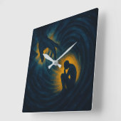 神に届く – 永遠の思い出 スクエア壁時計 (傾斜)