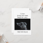 神に希望を抱き続ける 猫の励ましメッセージ カード (正面/裏面インサイチュ)