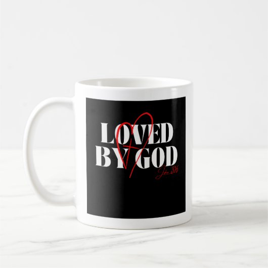 神に愛された – John 3:16 コーヒーマグカップ (左)