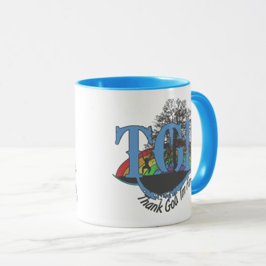 神に感謝して私は許された TGIF マグカップ (正面右)