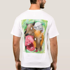 神に拉致された面白いキャラクター動物Tシャツ Tシャツ