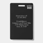 神に捧げられたカスタマイズ可能なクールな白いテキスト バッジ (裏面)