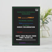 神に捧げられたカスタマイズ可能なクールな白いテキスト 招待状 (スタンド正面)