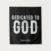 神に捧げられたクールでカスタマイズ可能な白いテキスト タペストリー (正面)